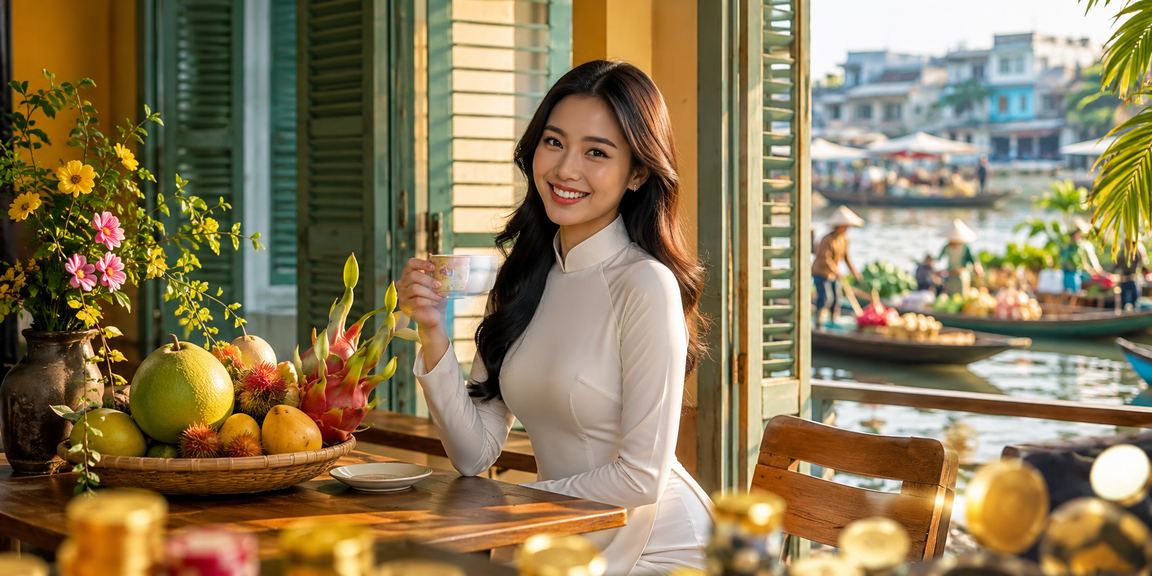Người dùng miền Tây ngồi uống cà phê và xem thông tin cá cược trực tuyến trên điện thoại bên sông Mekong